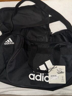 adidas Black Sports Duffel with Shoulder Strap